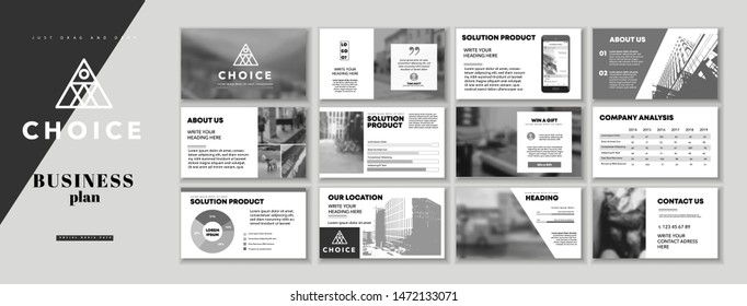 Monochrome Corporate presentation template. Social media pack. Set of modern blog posts or Editable simple info banner, trendy book cd idea. For app, digital display style. Bright flyer.