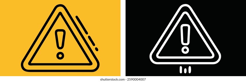 Monochrome Cosmonaut Warning Sign With Exclamation Point General Safety Alert Icon Illustration