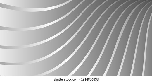 Monochrome cover design, abstract background. Grayscale, Wavy parallel gradient lines. Trendy banner, poster. EPS vector