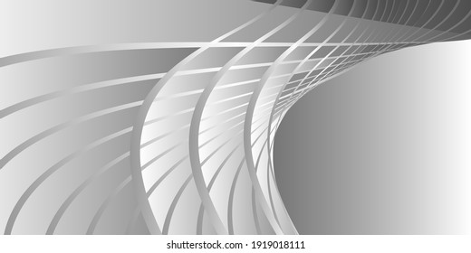 Monochrome cover design, abstract background. Grayscale, Wavy parallel gradient lines. Trendy banner, poster. EPS vector