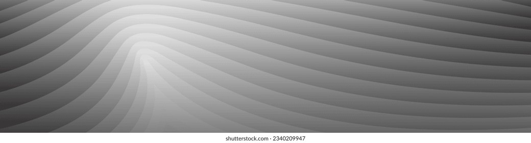 Monochrome cover design, abstract background. Wavy silver parallel gradient lines, ribbons, silk. Black and white with shades of gray banner, poster. eps vector