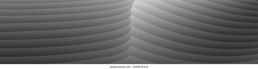 Monochrome cover design, abstract background. Wavy parallel gradient lines, ribbons, silk. Black and white banner, poster. eps vector