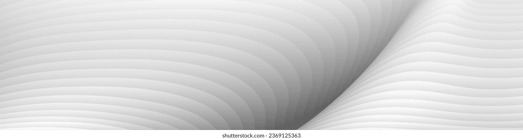 Monochrome cover design, abstract background. Wavy silver parallel gradient lines, ribbons, silk. Black and white with shades of gray banner, poster. eps vector