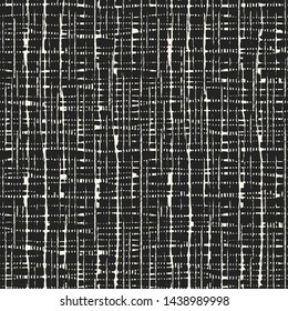 Monochrome Criss Cross Irregular Dashed Textured Background. Seamless Pattern. 