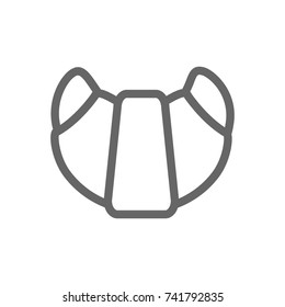 Monochrome croissant icon on white background