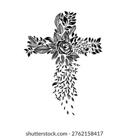 Monochrome cross flowers 