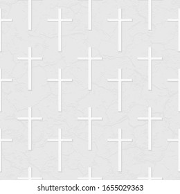 Monochrome cross seamless pattern with grunge effect