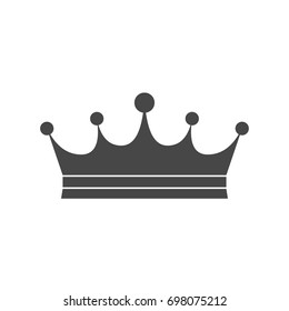 Monochrome crown icon. Template design for web or mobile app. Vector illustration