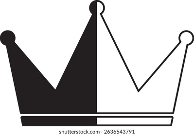 Monochrome crown illustration, crown design illustration