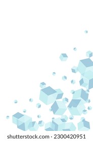 einfarbiger kubischer Hintergrund, weißer Vektorgrafik. Polygon Digital Illustration. Gray Cube Chaos Design. Schattentextur. Weiße Random Geometric.