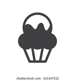 monochrome Cup Cake bakery icon