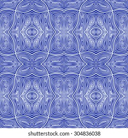 Monochrome Curly Abstract Seamless Doodle Pattern