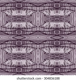 Monochrome Curly Abstract Seamless Doodle Pattern