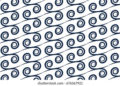 Monochrome curly ribbon pattern