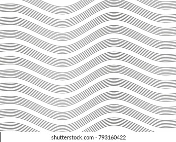 monochrome curved lines pattern. Geometric design waves. vector background for web and print. Wallpaper concept.