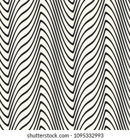 Monochrome Curved Wavy Striped Pattern
