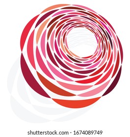 monochrome cyclic, cycle concentric rings. revolved spiral, vortex, whorl. abstract circular, radial loop shape, element