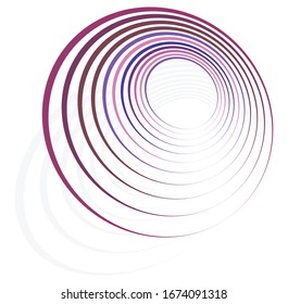 monochrome cyclic, cycle concentric rings. revolved spiral, vortex, whorl. abstract circular, radial loop shape, element