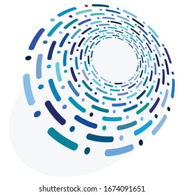 monochrome cyclic, cycle concentric rings. revolved spiral, vortex, whorl. abstract circular, radial loop shape, element