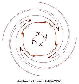 monochrome cyclic, cycle concentric rings. revolved spiral, vortex, whorl. abstract circular, radial loop shape, element