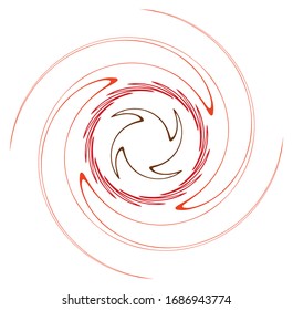 monochrome cyclic, cycle concentric rings. revolved spiral, vortex, whorl. abstract circular, radial loop shape, element