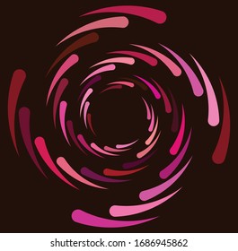 monochrome cyclic, cycle concentric rings. revolved spiral, vortex, whorl. abstract circular, radial loop shape, element