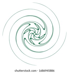 monochrome cyclic, cycle concentric rings. revolved spiral, vortex, whorl. abstract circular, radial loop shape, element