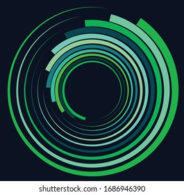 monochrome cyclic, cycle concentric rings. revolved spiral, vortex, whorl. abstract circular, radial loop shape, element