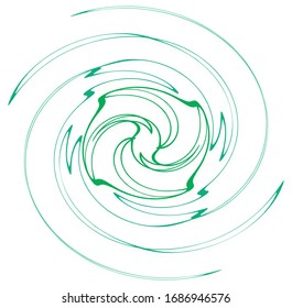 monochrome zyklische Zyklusringe, konzentrische Zyklusringe. Drehspirale, Wirbel, Kordel. abstrakter Kreislauf, Form der Radialschleife, Element