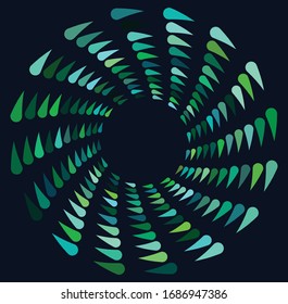 monochrome cyclic, cycle concentric rings. revolved spiral, vortex, whorl. abstract circular, radial loop shape, element