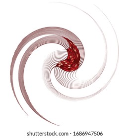 monochrome cyclic, cycle concentric rings. revolved spiral, vortex, whorl. abstract circular, radial loop shape, element