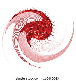 monochrome cyclic, cycle concentric rings. revolved spiral, vortex, whorl. abstract circular, radial loop shape, element