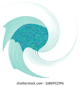 monochrome cyclic, cycle concentric rings. revolved spiral, vortex, whorl. abstract circular, radial loop shape, element