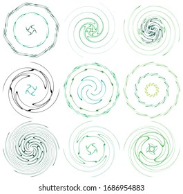 monochrome zyklische Zyklusringe, konzentrische Zyklusringe. Drehspirale, Wirbel, Kordel. abstrakter Kreislauf, Form der Radialschleife, Element