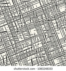 Monochrome Damaged Grid Checked Pattern