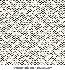 Monochrome Damaged Zigzag Textured Pattern