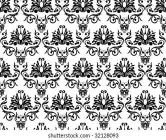 monochrome damask wallpaper