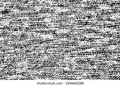Monochrome dark background of large hand-knitted knitwear. Overlay template to quickly create a grunge effect. Vector illustration