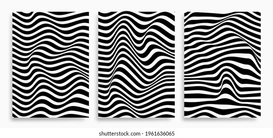 monochrome dark blue abstract curved wavy horizontal linear pattern for background, wallpaper, banner, label etc. vector design