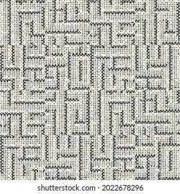 Monochrome Dashed Broken Geometric Pattern