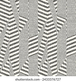 Monochrome Dashed Broken Geometric Pattern