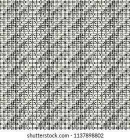 Monochrome Dashed Cross-Stroke Distressed Textured Background. Seamless Pattern.