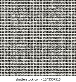 Monochrome Dashed Stroke Grain Textured Distressed Background. Seamless Pattern.