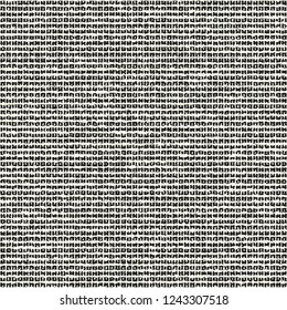 Monochrome Dashed Stroke Grain Textured Distressed Background. Seamless Pattern.