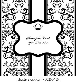 Monochrome Decoration Frame. Illustration vector.