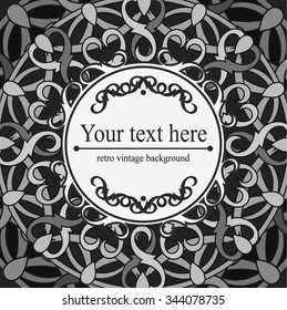 Monochrome decorative background with a circular pattern. Mandala. Vector illustration