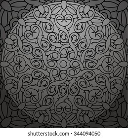 Monochrome decorative design element with a circular pattern. Mandala. Vector illustration