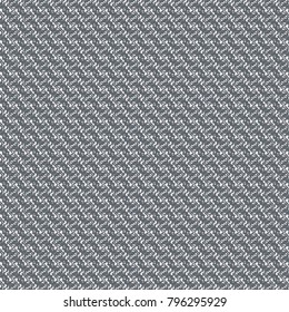 Monochrome decorative graphic texture. Rough woolen fabric with oblique interrupted ridges. Abstract vector.