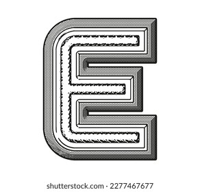Letra decorativa monocroma.Tipo vectorial personalizado.