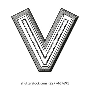 Monochrome decorative letter.Custom vector font.